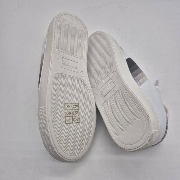 Kurt Geiger London Boy Sneakers Size 1 White Gray Black Stripes Leather (321) - Picture 6 of 8